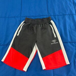 Rich & Rotten Colorblock Athletic Shorts – Black/Red/White SMALL